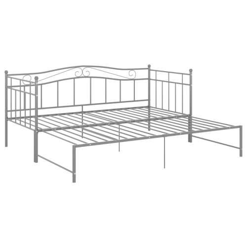 Okvir za krevet na razvlačenje sivi metalni 90 x 200 cm - Siva Cijena