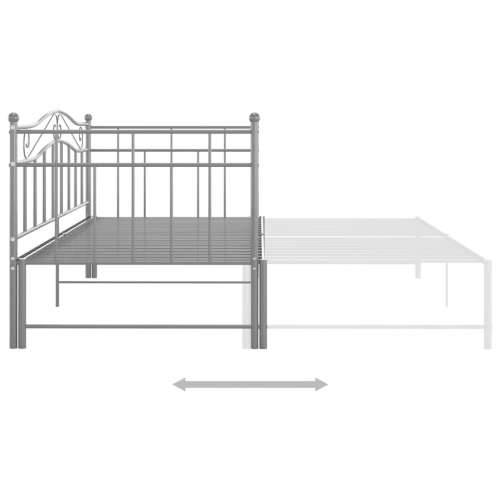 Okvir za krevet na razvlačenje sivi metalni 90 x 200 cm - Siva Cijena