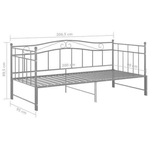 Okvir za krevet na razvlačenje sivi metalni 90 x 200 cm - Siva Cijena