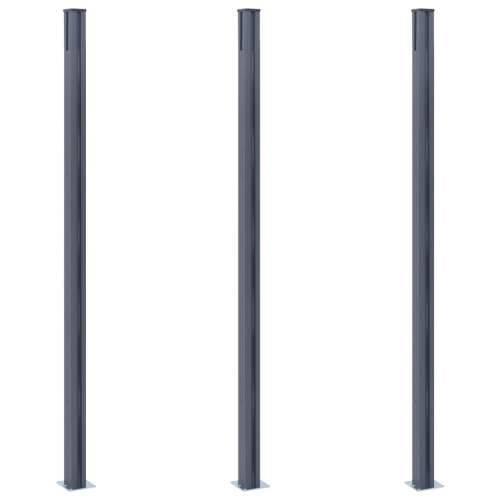 Stupovi za ogradu 3 kom tamnosivi 185 cm aluminijski Cijena