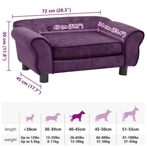 Sofa za pse bordo 72 x 45 x 30 cm plišana - Tamno crvena Cijena