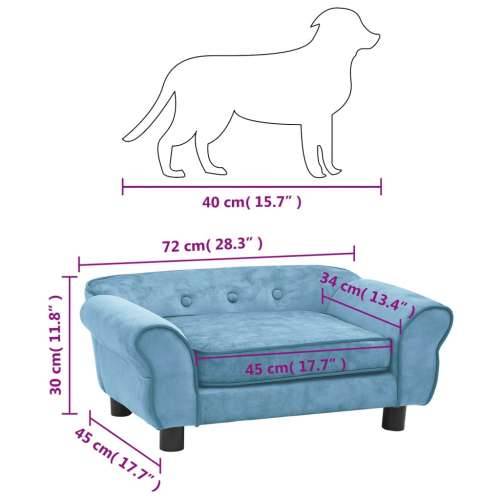 Sofa za pse tirkizna 72 x 45 x 30 cm plišana Cijena