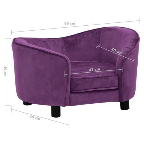 Sofa za pse bordo 69 x 49 x 40 cm plišana - Tamno crvena Cijena