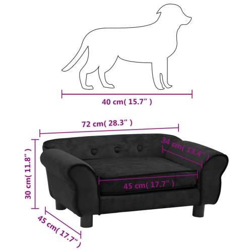 Sofa za pse crna 72 x 45 x 30 cm plišana Cijena