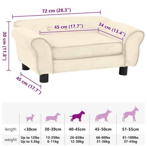 Sofa za pse krem 72 x 45 x 30 cm plišana - Krema Cijena