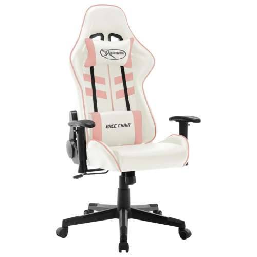 Igraća stolica od umjetne kože bijelo-ružičasta Cijena