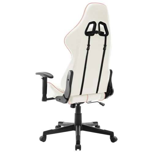 Igraća stolica od umjetne kože bijelo-ružičasta Cijena