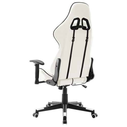 Igraća stolica od umjetne kože bijelo-crna Cijena