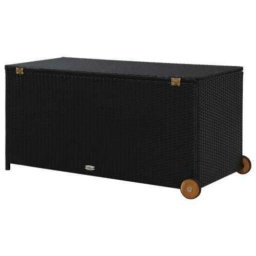 Vrtna kutija za pohranu crna 120 x 65 x 61 cm od poliratana - Crna Cijena