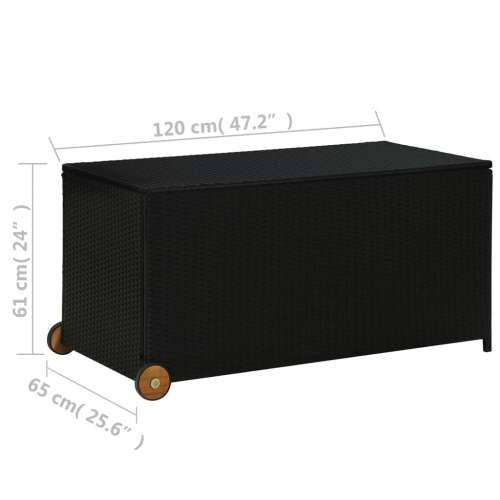 Vrtna kutija za pohranu crna 120 x 65 x 61 cm od poliratana - Crna Cijena