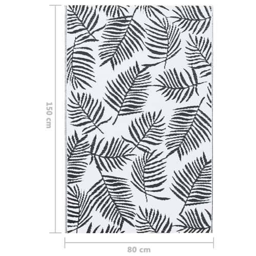 Vanjski tepih ARAKIL bijelo-crni 80 x 150 cm PP - Uzorak lišća 80 x 150 cm 1 Cijena