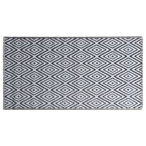 Vanjski tepih bijelo-crni 160 x 230 cm PP Cijena