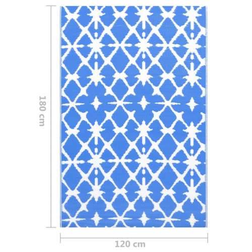 Vanjski tepih plavo-bijeli 120 x 180 cm PP Cijena