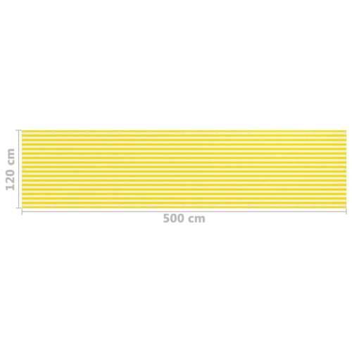 Balkonski zastor žuto-bijeli 120 x 500 cm HDPE - Žuta i bijela 120 x 500 cm Cijena