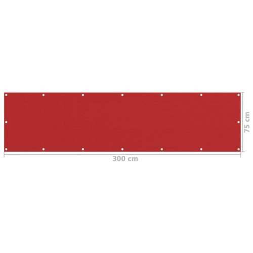 Balkonski zastor crveni 75 x 300 cm HDPE - Crvena 75 x 300 cm Cijena
