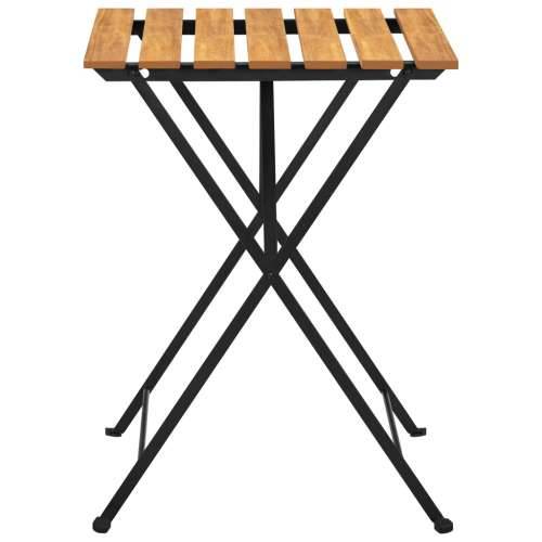 Bistro stol 55 x 54 x 71 cm od masivnog bagremovog drva - Crna 1 Cijena