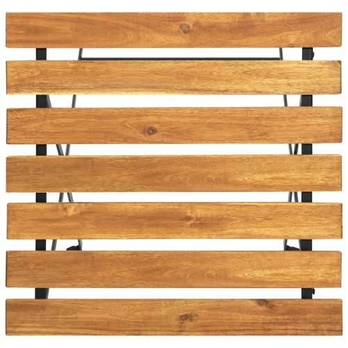 Bistro stol 55 x 54 x 71 cm od masivnog bagremovog drva - Crna 1 Cijena