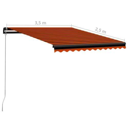 Tenda na ručno uvlačenje 350 x 250 cm narančasto-smeđa - Šareni 350 x 250 cm 1 Cijena