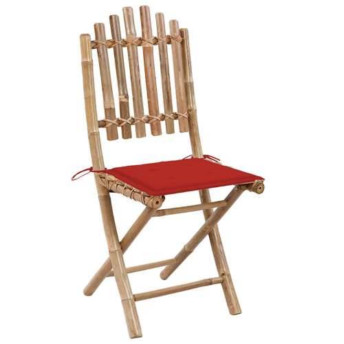 5-dijelni sklopivi vrtni blagovaonski set od bambusa - Crvena 40 x 40 x 4 cm 4 Cijena
