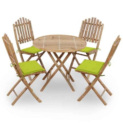 5-dijelni sklopivi vrtni blagovaonski set od bambusa - Svjetlozelena 40 x 40 x 4 cm 4 Cijena