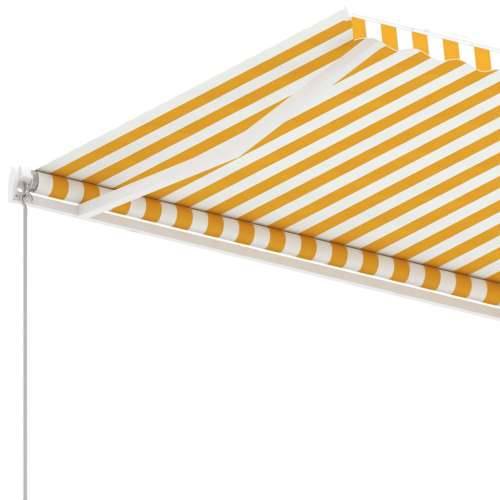 Samostojeća tenda na ručno uvlačenje 400 x 300 cm žuto-bijela Cijena