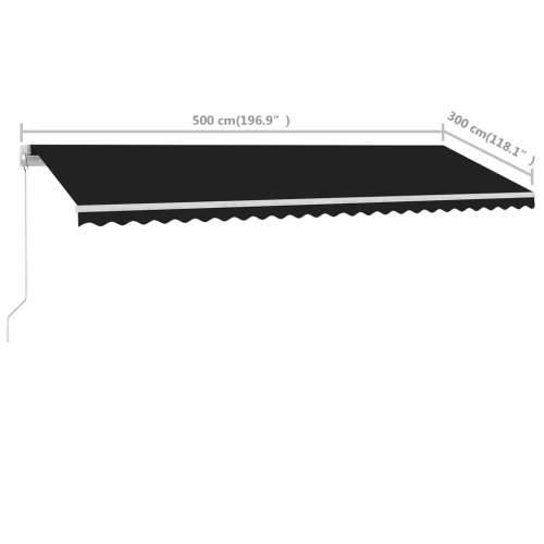 Samostojeća tenda na ručno uvlačenje 500 x 300 cm antracit Cijena