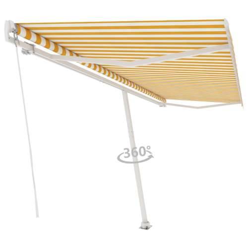 Samostojeća tenda na ručno uvlačenje 500 x 350 cm žuto-bijela - Žuta i bijela 500 x 350 cm 1 Cijena
