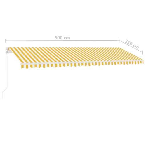 Samostojeća tenda na ručno uvlačenje 500 x 350 cm žuto-bijela - Žuta i bijela 500 x 350 cm 1 Cijena