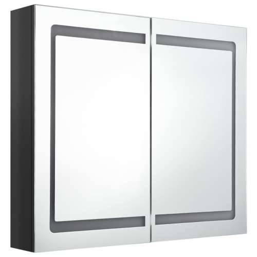 LED kupaonski ormarić s ogledalom sjajni crni 80 x 12 x 68 cm Cijena