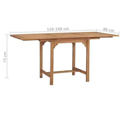 Proširivi vrtni stol (110 - 160) x 80 x 75 cm masivna tikovina Cijena