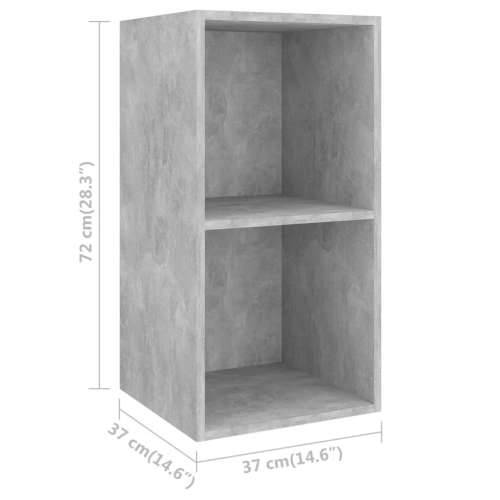 Zidni TV ormarić boja betona 37x37x72 cm od konstruiranog drva - Beton siva 1 72 cm Cijena