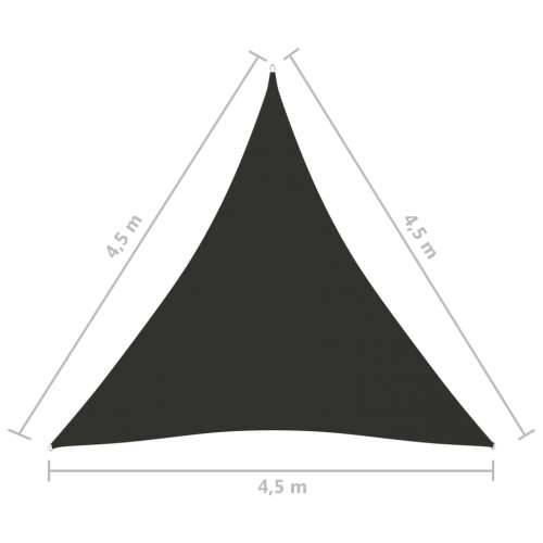 Jedro protiv sunca od tkanine trokutasto 4,5x4,5x4,5 m antracit Cijena