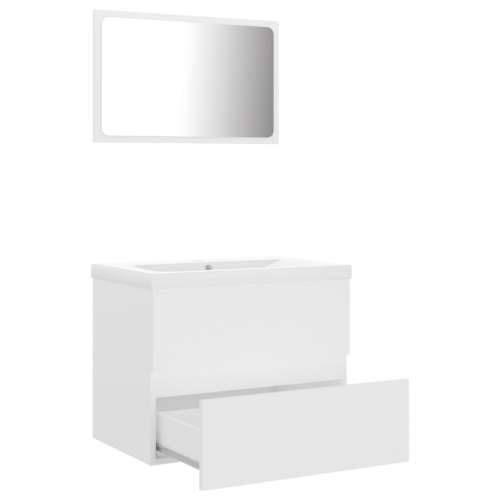 Set kupaonskog namještaja od konstruiranog drva bijeli - Bijela 60 x 38.5 x 45 cm 1 Cijena