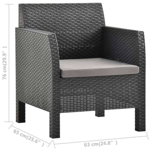 Vrtna stolica s jastukom PP ratan antracit Cijena