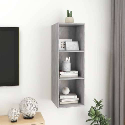 Zidni TV ormarić boja betona 37x37x107 cm od konstruiranog drva - Beton siva 1 107 cm Cijena