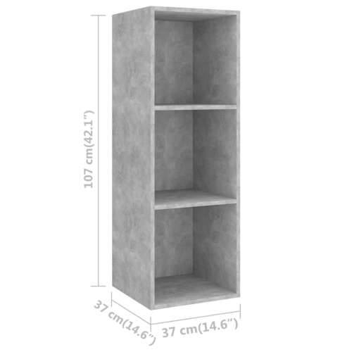 Zidni TV ormarić boja betona 37x37x107 cm od konstruiranog drva - Beton siva 1 107 cm Cijena