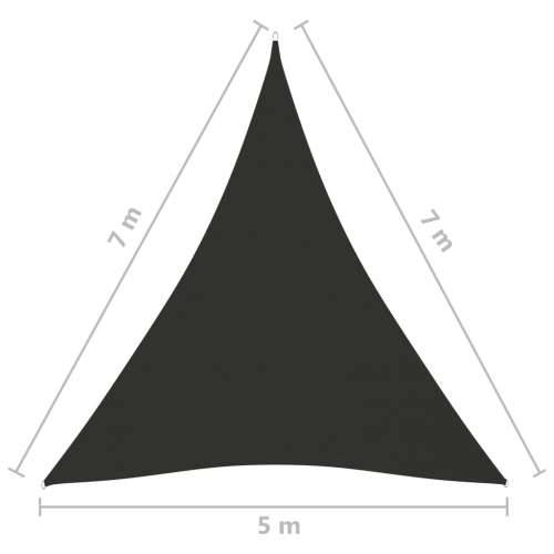 Jedro za zaštitu od sunca od tkanine trokutasto 5 x 7 x 7 m antracit - Antracit 5 x 7 x 7 m 1 Cijena