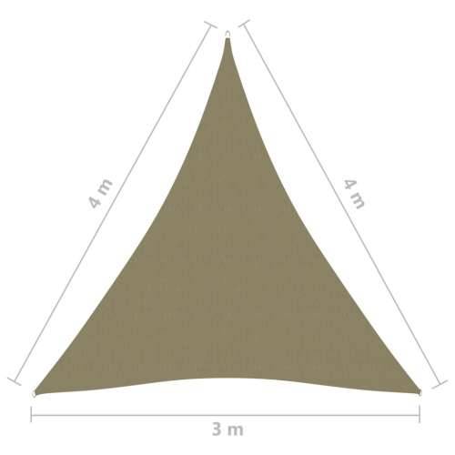 Jedro za zaštitu od sunca od tkanine trokutasto 3 x 4 x 4 m bež Cijena