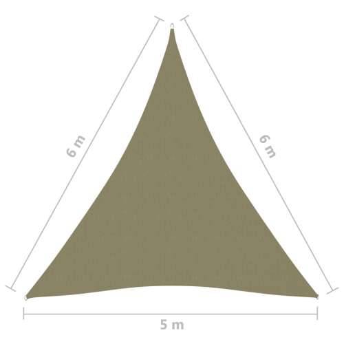 Jedro za zaštitu od sunca od tkanine trokutasto 5 x 6 x 6 m bež Cijena