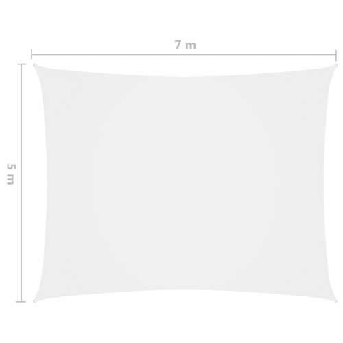 Jedro protiv sunca od tkanine Oxford pravokutno 5 x 7 m bijelo Cijena
