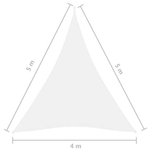 Jedro protiv sunca od tkanine Oxford trokutasto 4x5x5 m bijelo Cijena