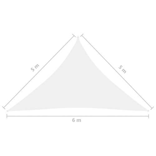 Jedro protiv sunca od tkanine Oxford trokutasto 5x5x6 m bijelo Cijena