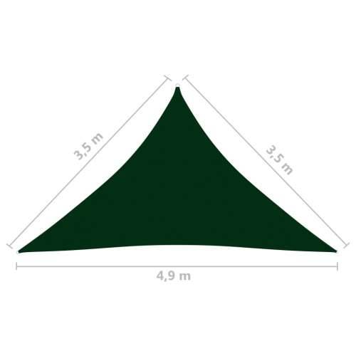 Jedro protiv sunca trokutasto tkanina 3,5x3,5x4,9 m tamnozeleno Cijena