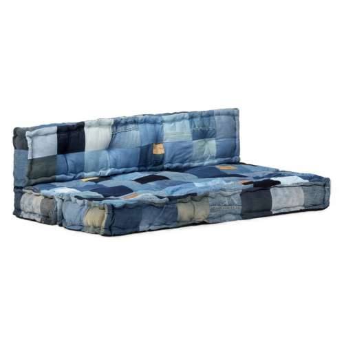 2-dijelni set jastuka za sofu od paleta plavi traper patchwork Cijena