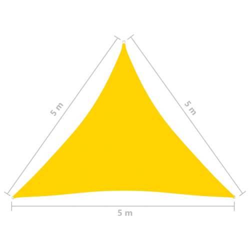 Jedro za zaštitu od sunca od tkanine Oxford trokutasto 5x5x5 m žuto - Žuta 5 x 5 x 5 m 1 Cijena