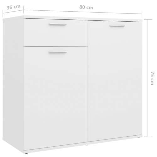 Komoda bijela 160 x 36 x 75 cm od konstruiranog drva - Bijela 1 160 cm Cijena