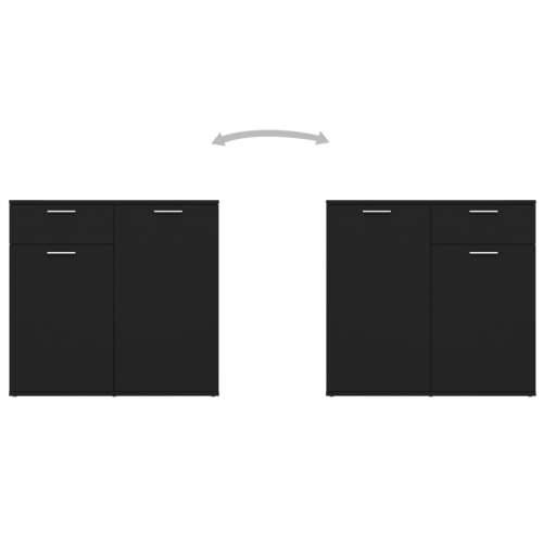 Komoda crna 160 x 36 x 75 cm od konstruiranog drva - Crna 1 160 cm Cijena
