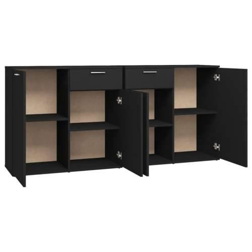 Komoda crna 160 x 36 x 75 cm od konstruiranog drva - Crna 1 160 cm Cijena