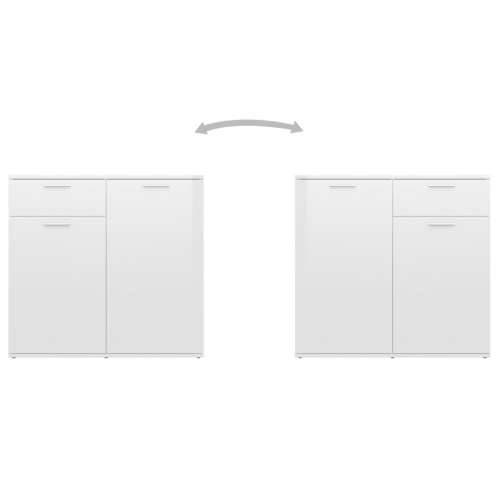 Komoda sjajna bijela 80 x 36 x 75 cm od konstruiranog drva - Visoko sjajno bijela 1 80 cm Cijena