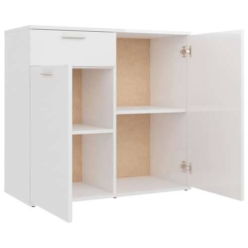 Komoda sjajna bijela 80 x 36 x 75 cm od konstruiranog drva - Visoko sjajno bijela 1 80 cm Cijena